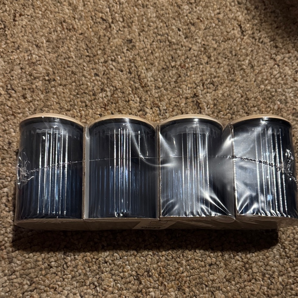 Set of Four Blue Glass Jars